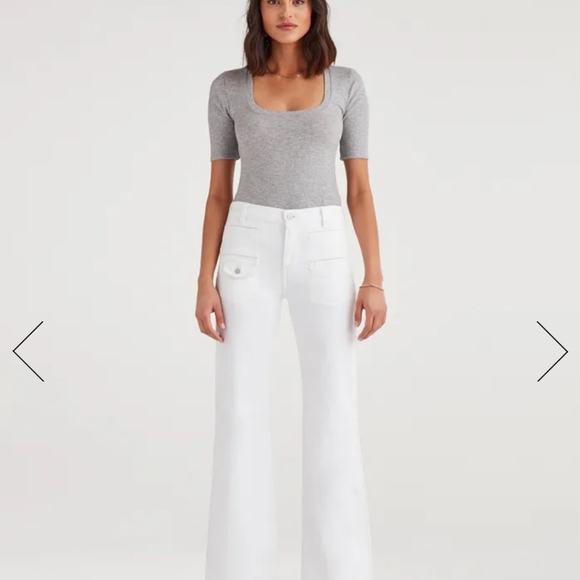 7 for all man kind - GEORGIA IN WHITE RUNWAY DENIM - Picture 1 of 5